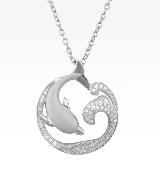 custom initial pendant necklace Satin Dolphin Necklace