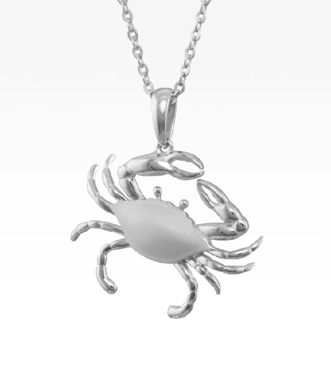 personalized gemstone pendant necklace Satin Shell Crab Necklace