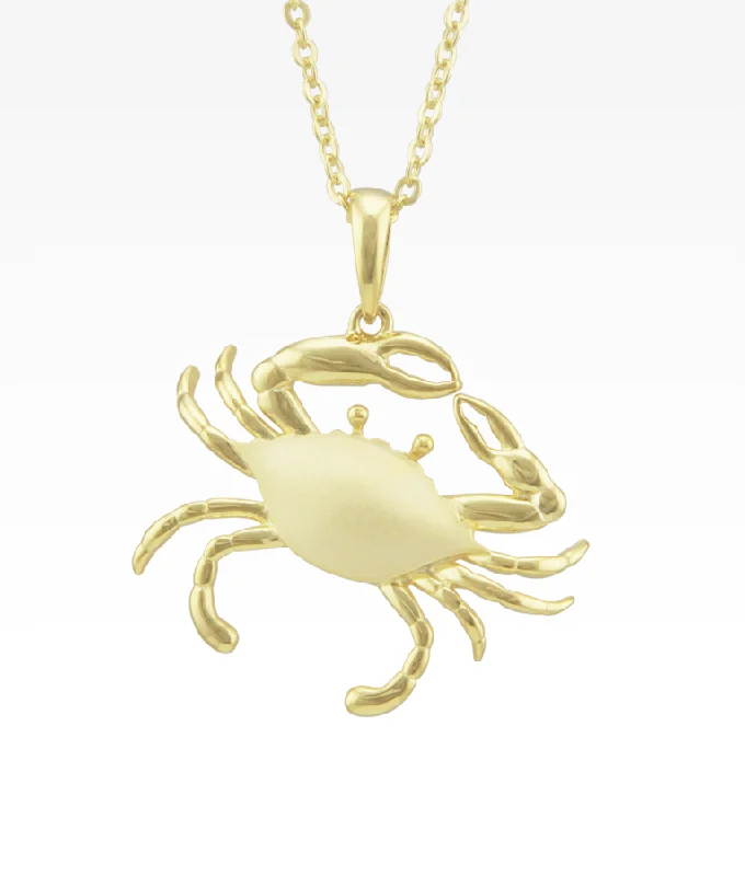 men’s black diamond cufflinks Satin Shell Yellow Gold Crab Necklace