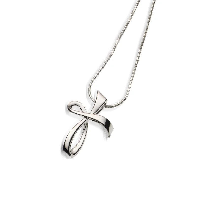 Serenity Silver Cross Pendant Necklace