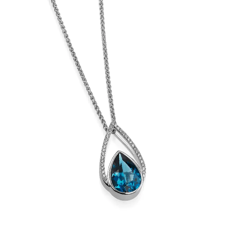 Signature London Blue Topaz Pendant Necklace