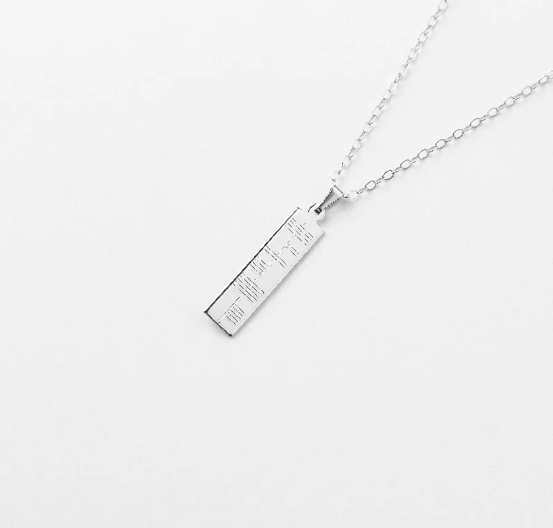 rose quartz bracelet healing Ogham Silver Pendant - Small