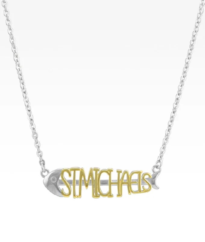 dainty heart charm necklace St. Michaels Bonefish Necklace