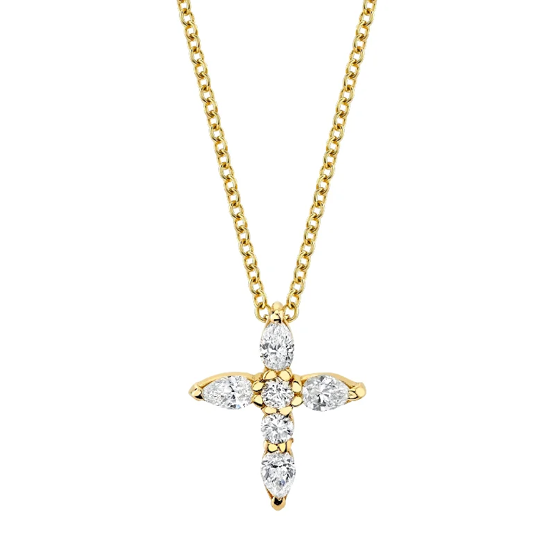 modern geometric gold ring Small Diamond Faith Pendant
