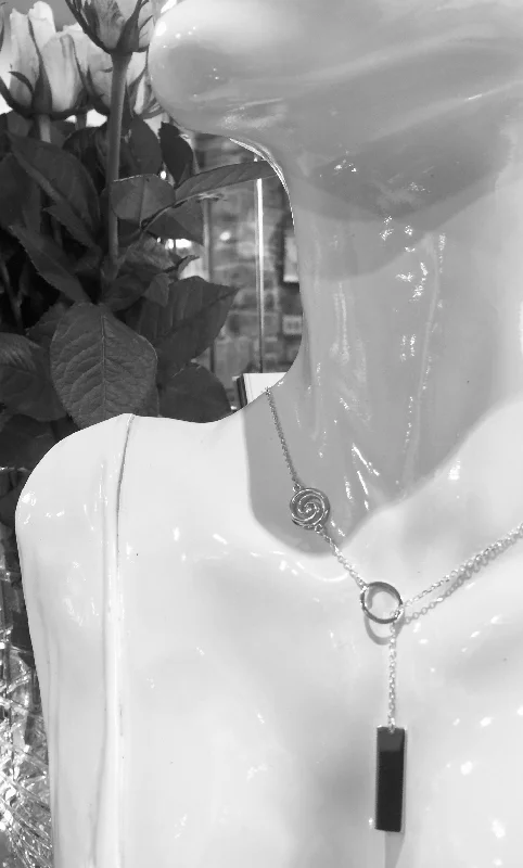 butterfly pendant necklace delicate Spiral Lariat Pendant