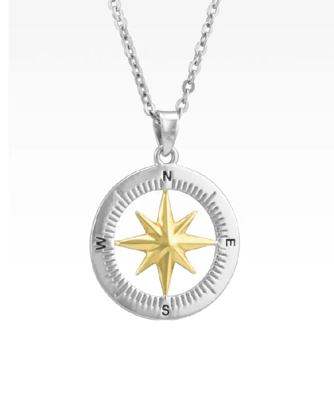 celestial sun and moon pendant St. Michaels Compass Rose Reversible Necklace