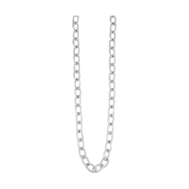 handmade braided leather necklace Stainless Steel Chain Link Necklace