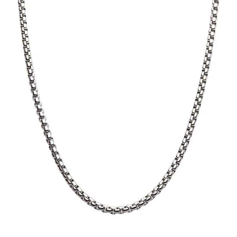 celestial lunar eclipse pendant 4mm Stainless Steel Box Chain Necklace | Fernbaugh's Jewelers