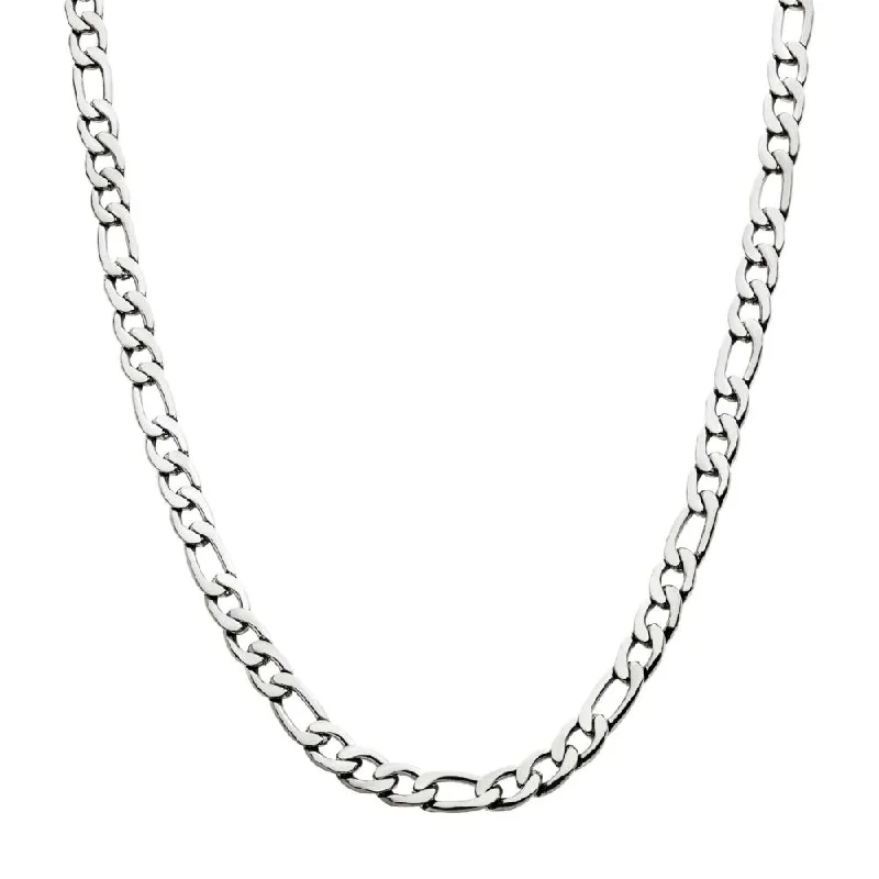 vintage-inspired gold locket 4mm Stainless Steel Figaro Chain Necklace | Fernbaugh's Jewelers