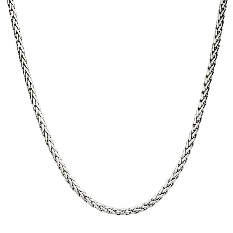handmade antique silver bangle 5mm Stainless Steel Spiga Chain Necklace | Fernbaugh's Jewelers