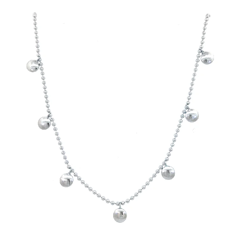 tiny star constellation bracelet Sterling Silver Beaded Necklace with Disk Drops | Fernbaugh's Jewelers