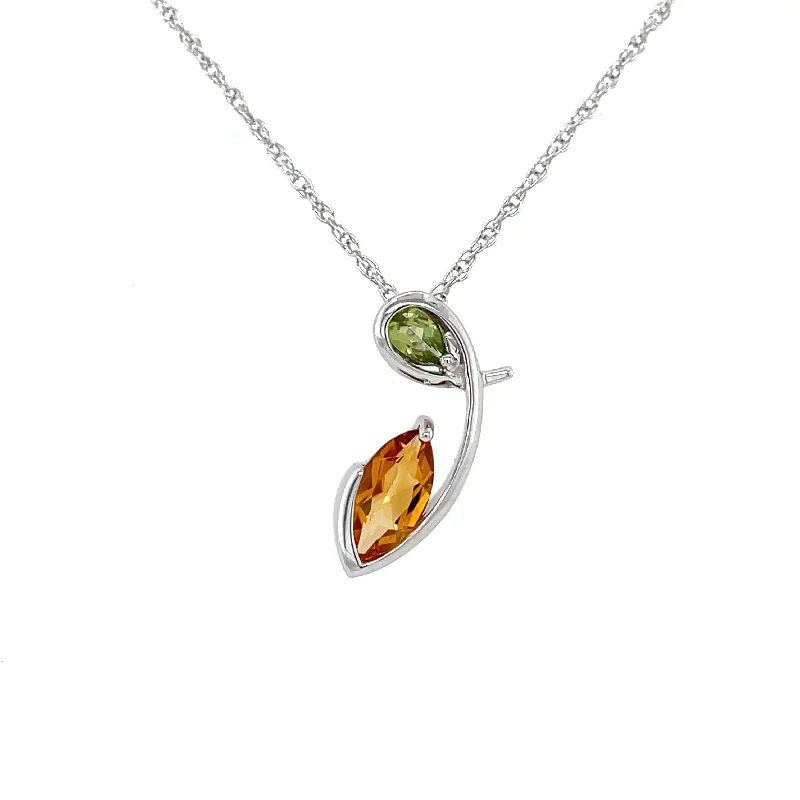 real peridot gemstone ring Sterling Silver Citrine and Peridot Pendant