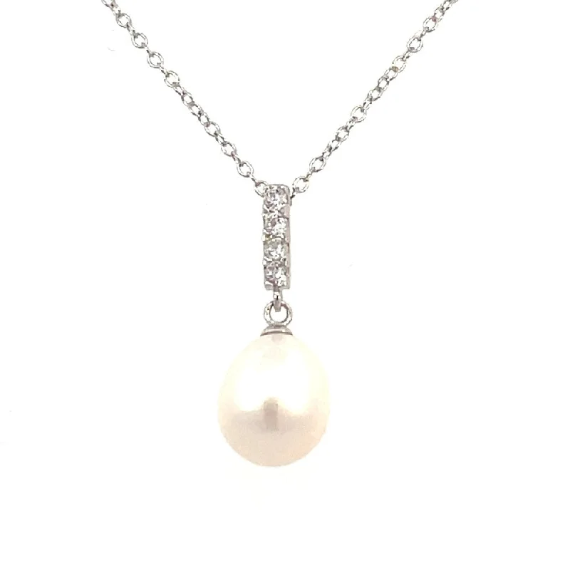 celestial lunar eclipse pendant Sterling Silver Drop Pearl Necklace