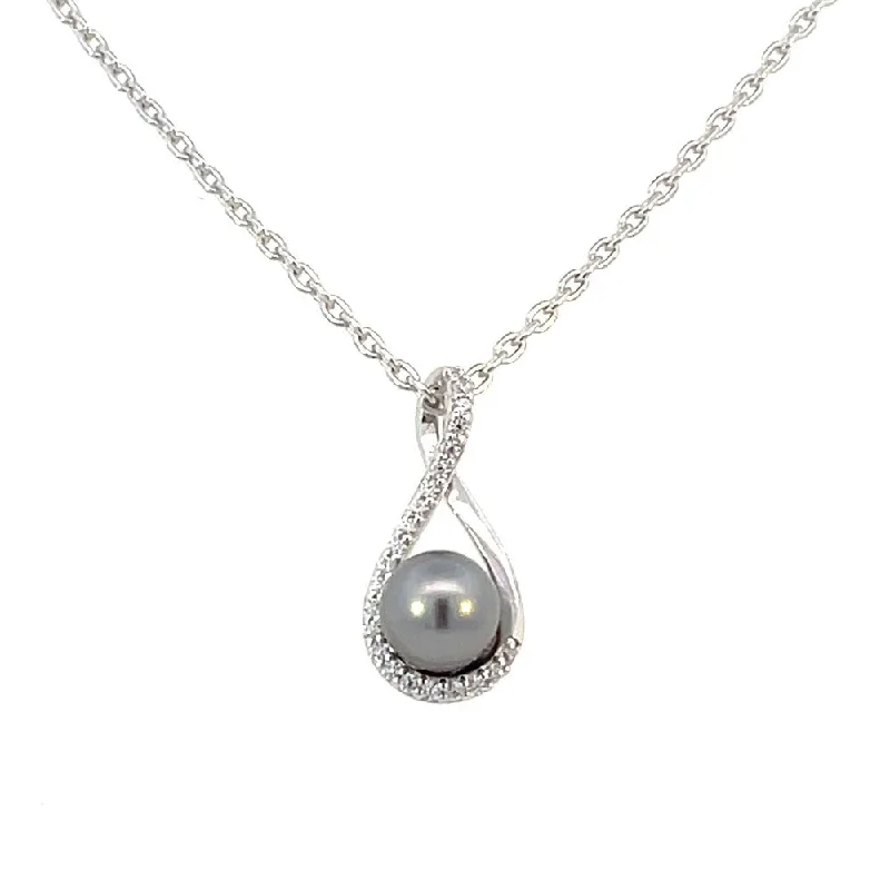 real peridot charm bracelet Sterling Silver Necklace with Black Pearl Pendant