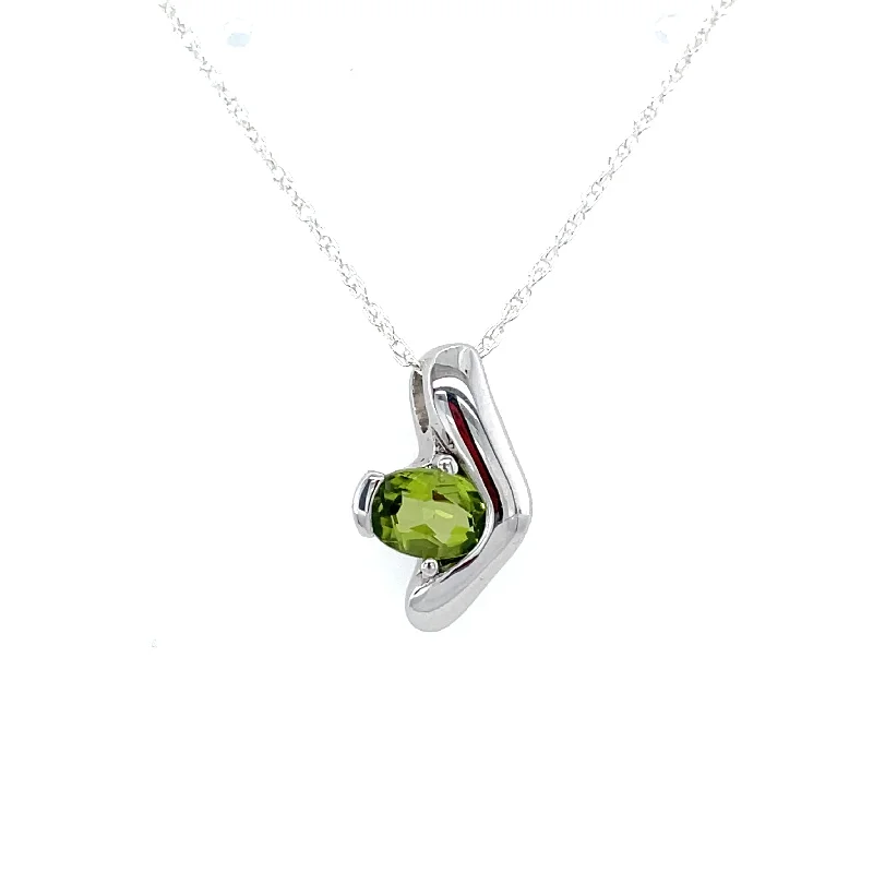 modern geometric earrings gold Sterling Silver Peridot Pendant