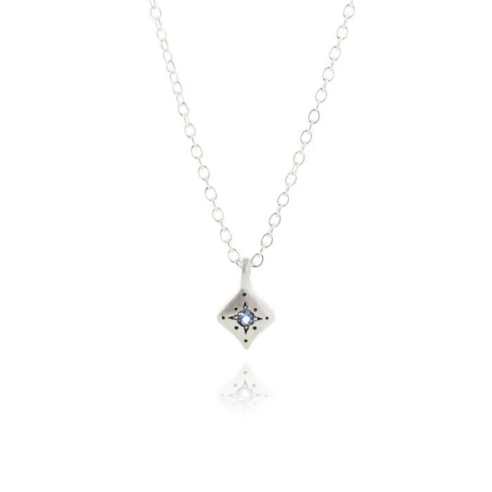 handcrafted turquoise necklace Aquamarine Silver Nights Charm Pendant