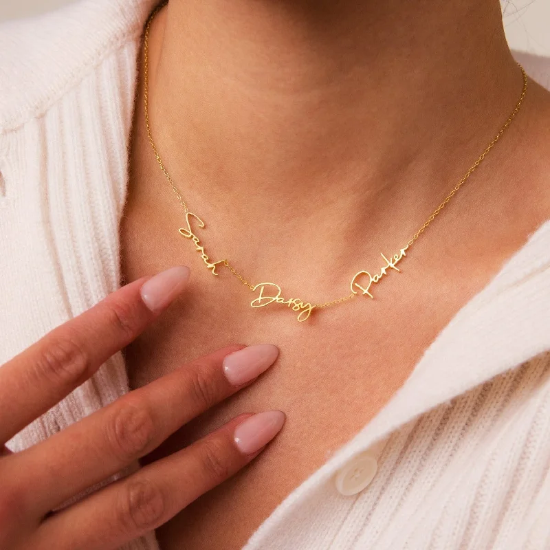 gold wedding band for men Summer Tiny Multiple Name Necklace