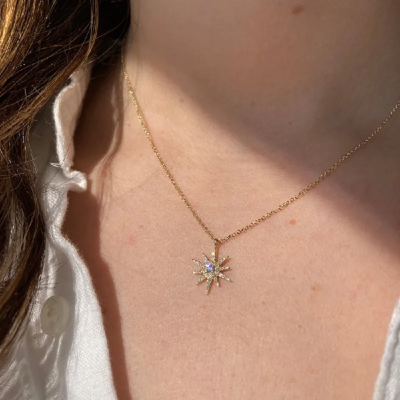 bohemian gemstone choker SUNBURST DIAMOND NECKLACE