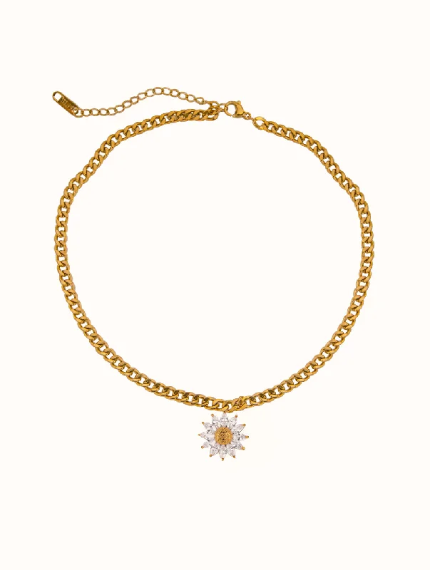 men’s engraved stainless steel bracelet Sunflower Choker