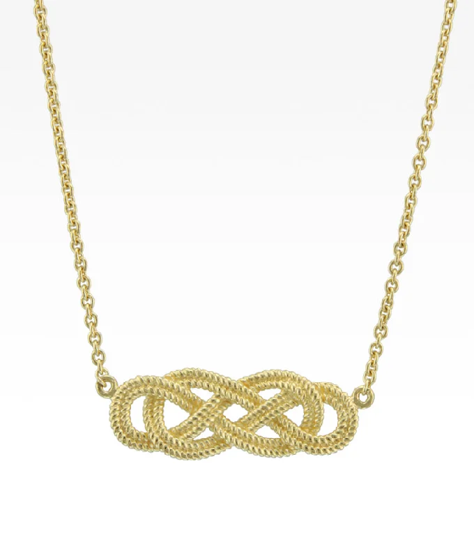 titanium black matte ring Sunset Rope Knot Necklace