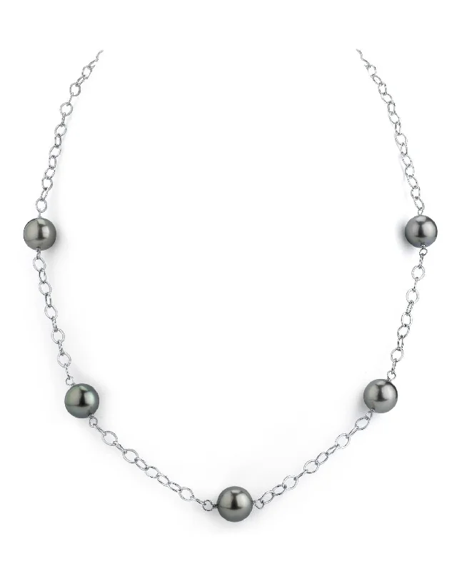 white gold infinity ring Tahitian South Sea Round Pearl Tincup Necklace