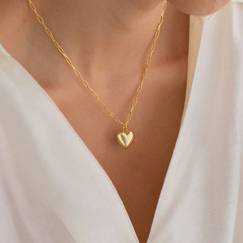handcrafted raw crystal pendant Taylor Heart Paperclip Necklace