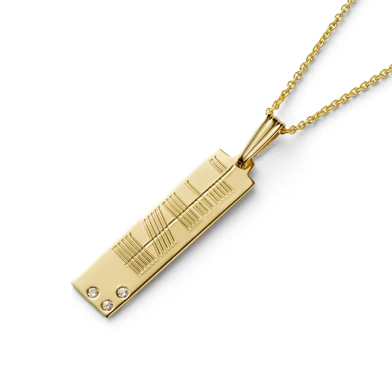 personalized engraved locket Lakes of Killarney Diamond Ogham Pendant