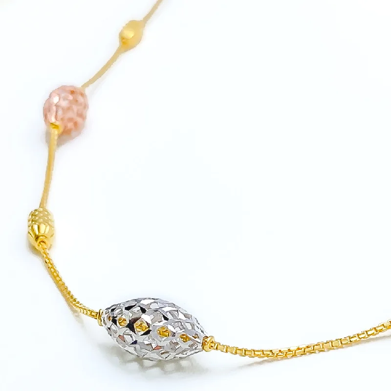 vintage crystal chandelier earrings Timeless Embellished 22k Gold Long Netted Bead Necklace - 26"