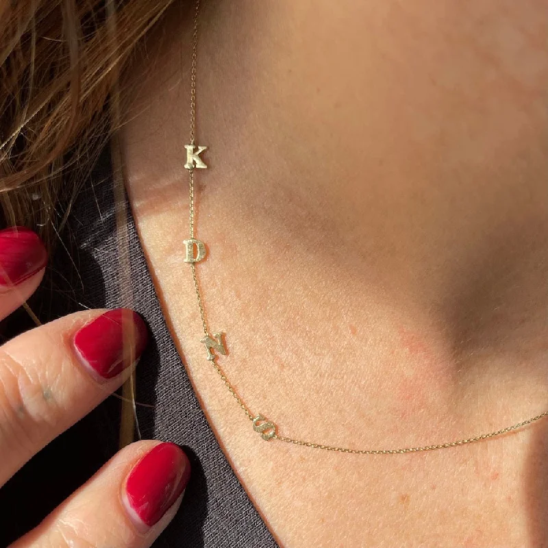 custom name necklace gold TINIEST INITIALS NECKLACE