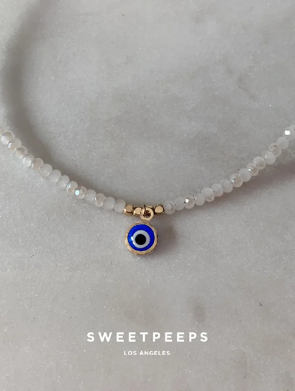 vintage diamond pendant necklace Tiny Evil Eye Beaded Choker