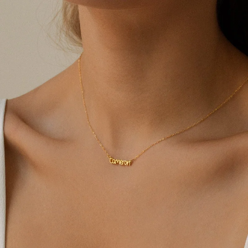 dainty gemstone drop earrings Tiny Preppy Name Necklace