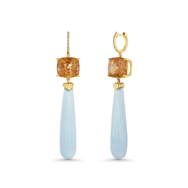 minimalist cuff bracelet adjustable TOPAZ & AQUAMARINE EARRINGS
