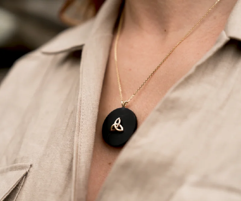 sterling silver herringbone chain Trinity 'Ardfert' Carraig Dubh Pendant