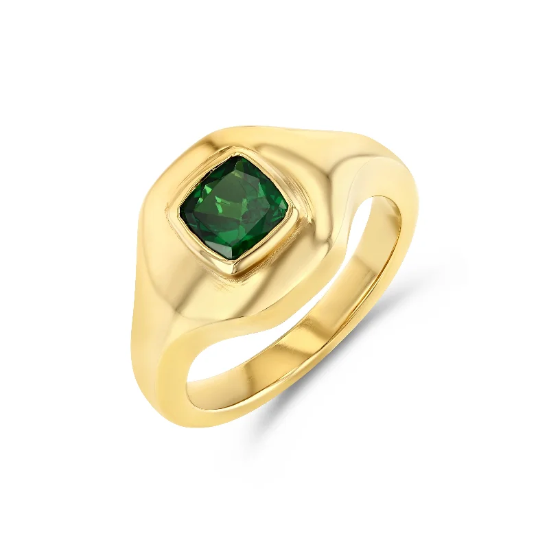 rose gold infinity bracelet TSAVORITE RIPPLE SIGNET RING