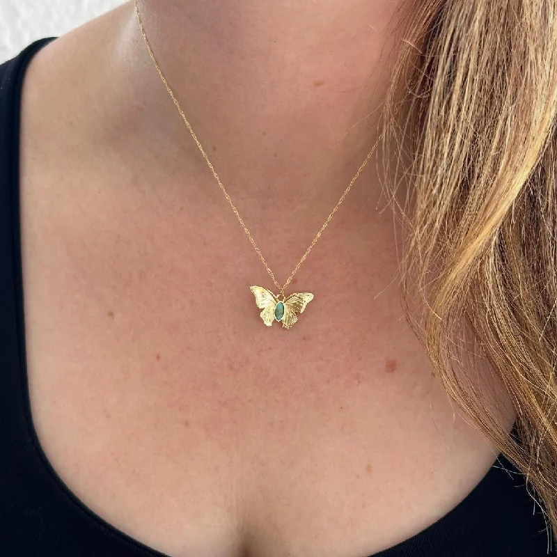 classic gold cuff bracelet TURQUOISE BUTTERFLY NECKLACE