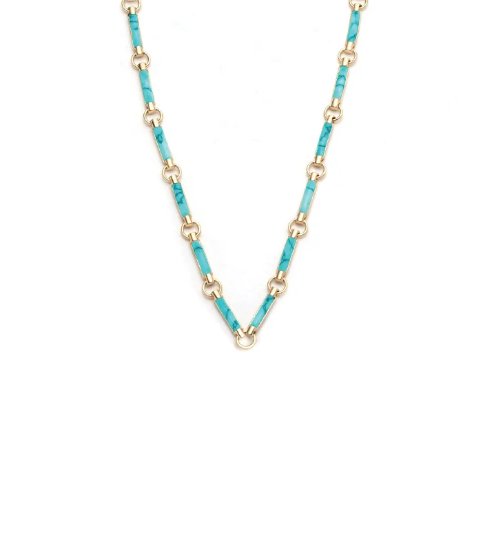 stackable gold bangle set Turquoise Stone Chain Choker