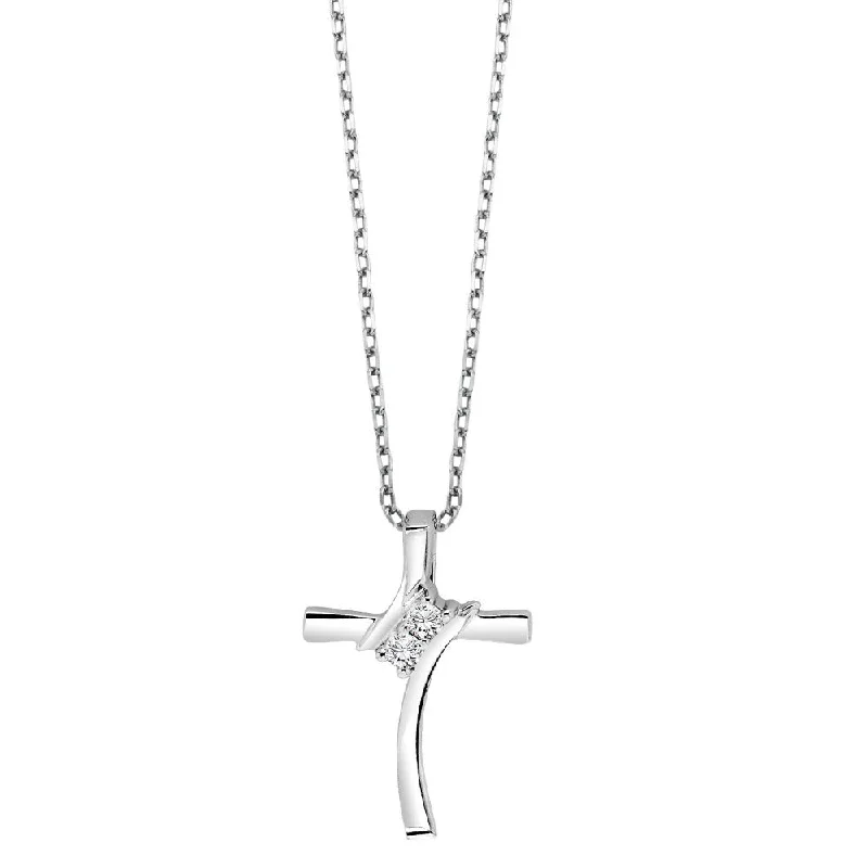 sapphire halo engagement ring Diamond Twogether 2-Stone Cross Pendant