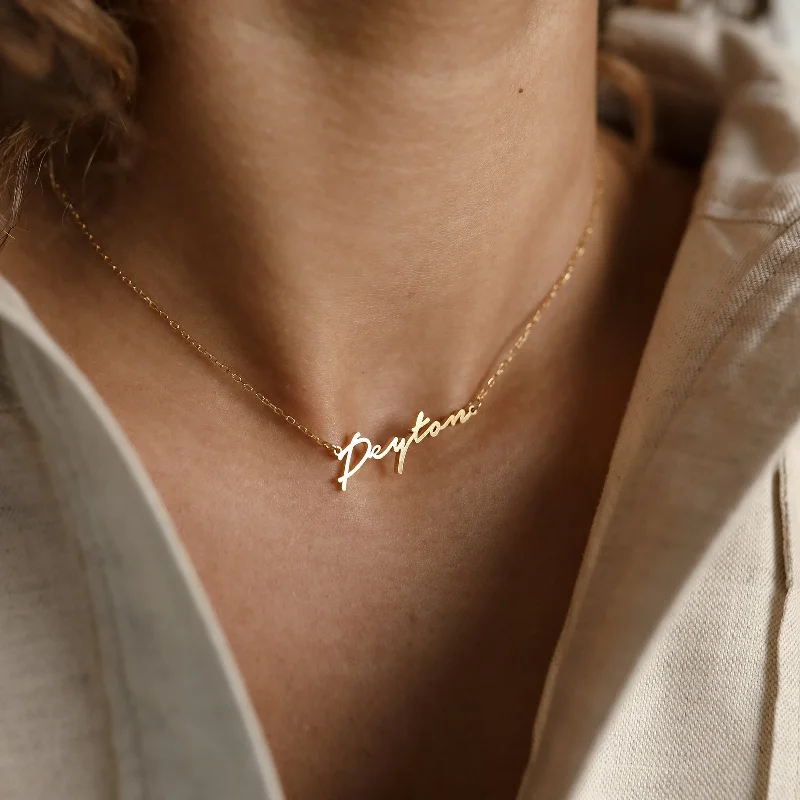 simple sapphire wedding band Venice Name Necklace