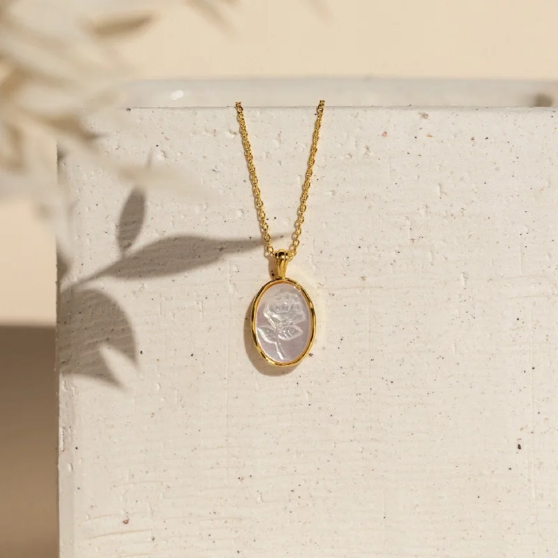 custom engraved wedding band Vintage Rose Necklace