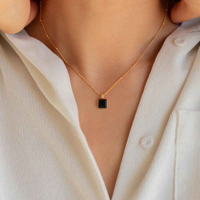 dainty cherry blossom ring Waverly Black Necklace