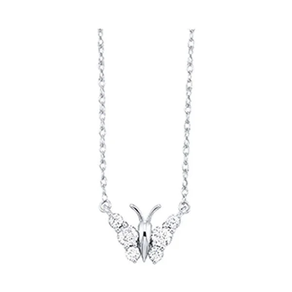 gold bar earrings minimalist White Gold & Diamond Butterfly Pendant