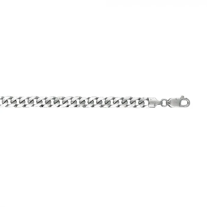 classic diamond hoop earrings White 14K Gold 5.8mm Miami Cuban Chain