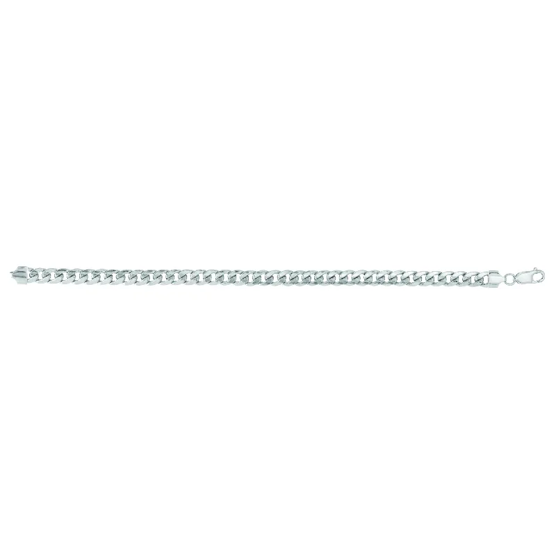 unique silver branch ring White 14K Gold 7mm Semi-Solid Miami Cuban Chain