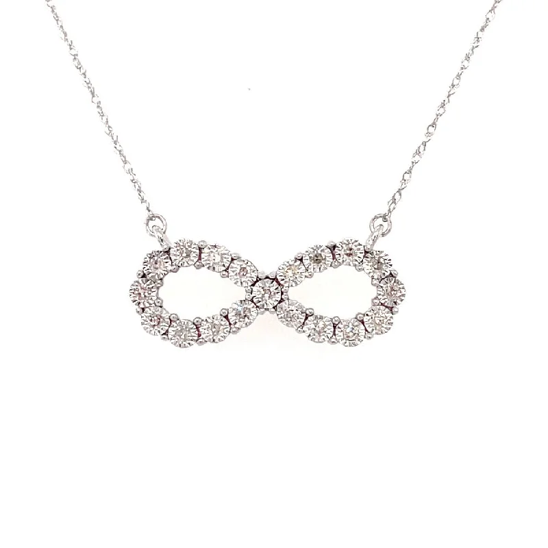 simple crystal pendant necklace White Gold and Diamond Infinity Pendant
