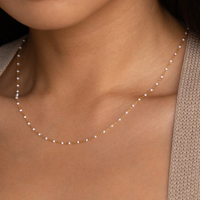 infinity couple’s ring matching set White Station Necklace