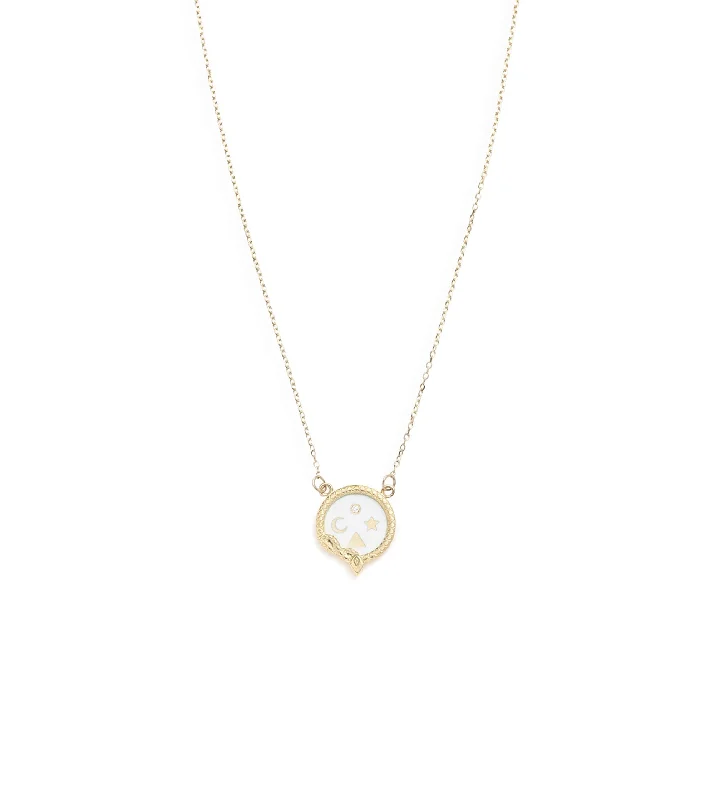 gold moonstone cocktail ring Wholeness : Petite Champleve Enamel Stationary Necklace