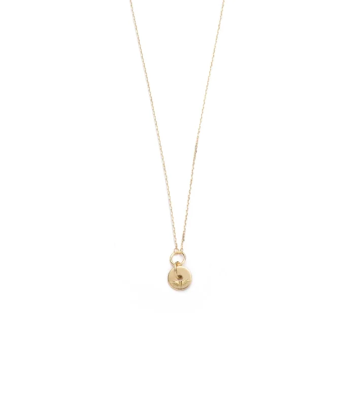 minimalist disc pendant necklace Wings - Vivacity : Symbol Disk Drop Necklace