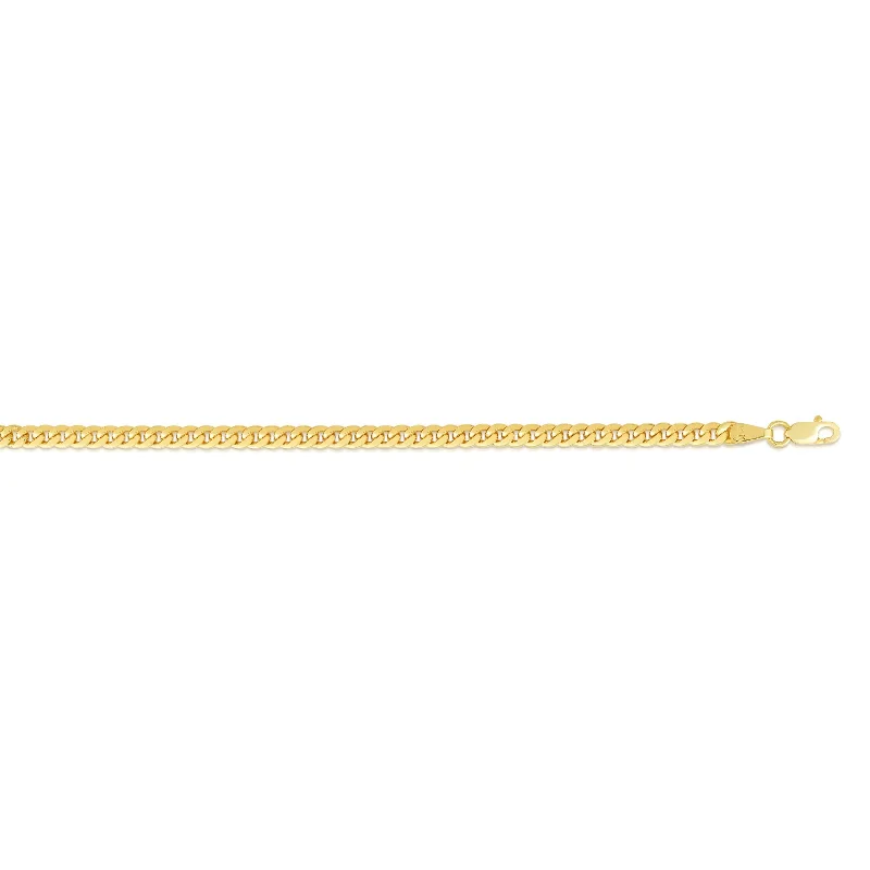 simple snake chain necklace Yellow 14K Gold 2.6mm Miami Cuban Chain