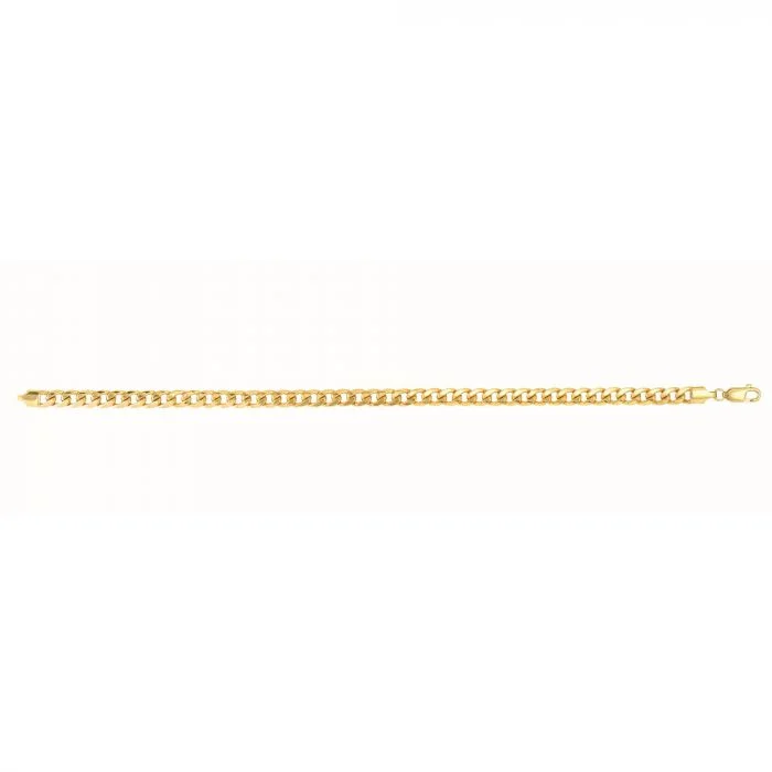 celestial lunar eclipse pendant Yellow 14K Gold 4.5mm Semi-Solid Miami Cuban Chain