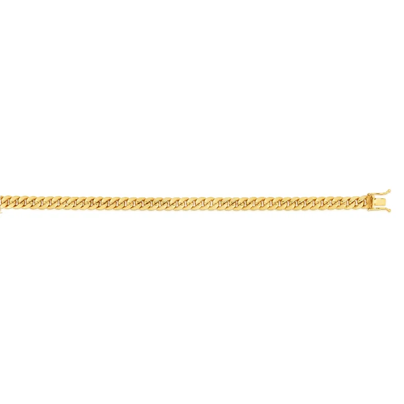 adjustable infinity charm bracelet Yellow 14K Gold 4.5mm Semi-Solid Miami Cuban Chain